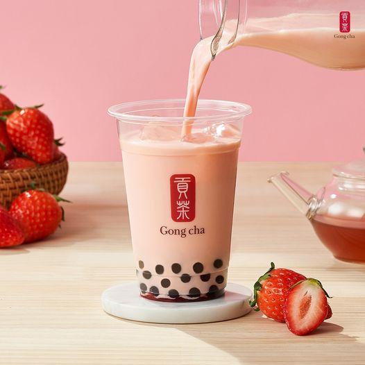 Strawberry Early Grey Milk Tea with Pearls