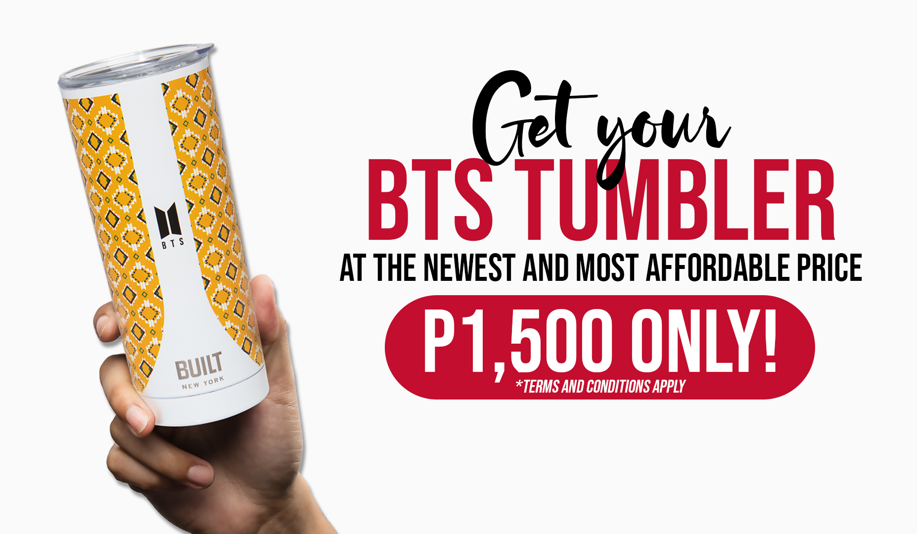 Gong cha Philippines - Get your BTS Tumbler at the newest and most  affordable price! Mechanics 1. Purchase 10 drinks (minimum of Php 100 per  drink) to be able to avail of