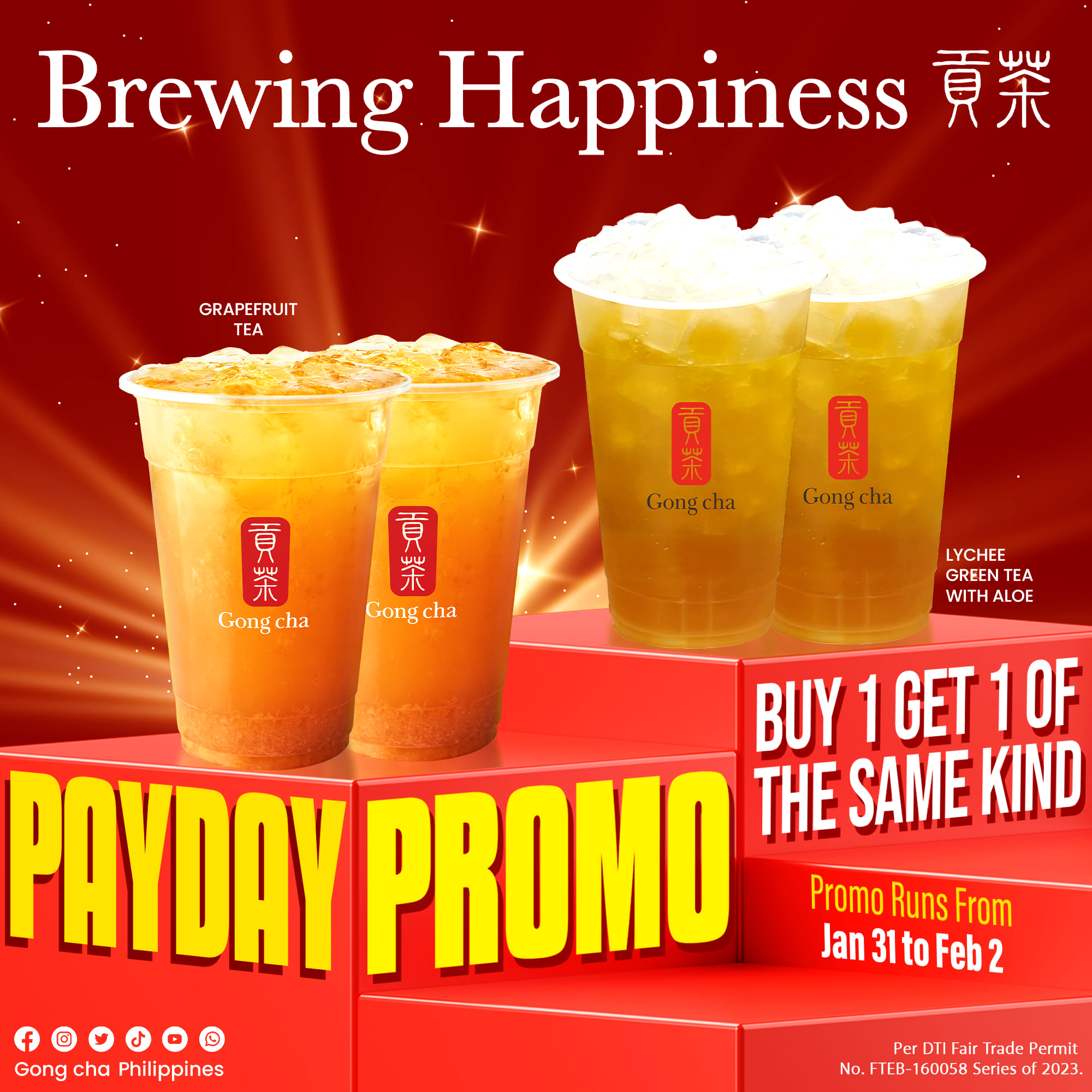 PAYDAY PROMO JANUARY 31 FEBRUARY 2 2023 Gong cha