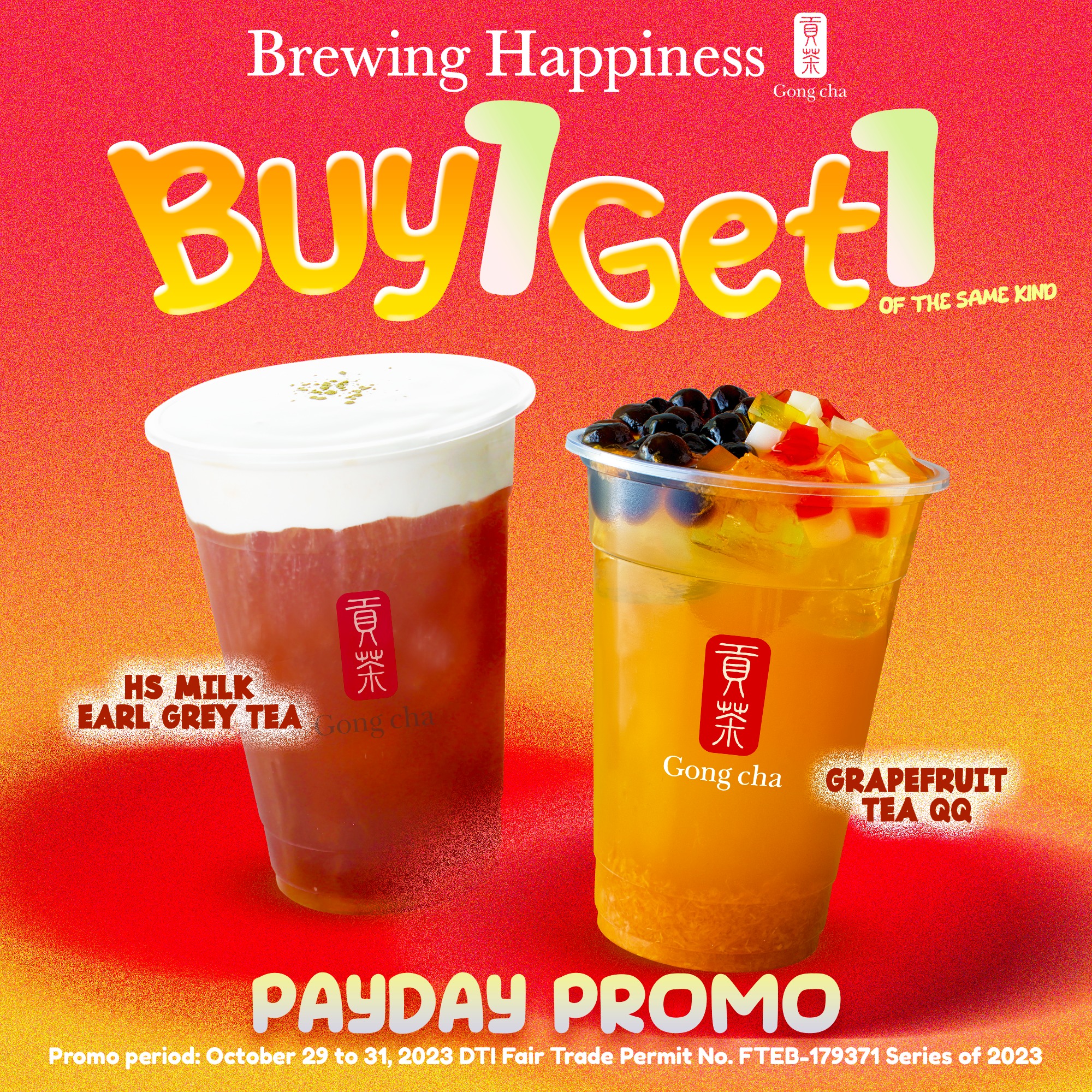 PAYDAY PROMO OCT 29 31 Gong cha Philippines